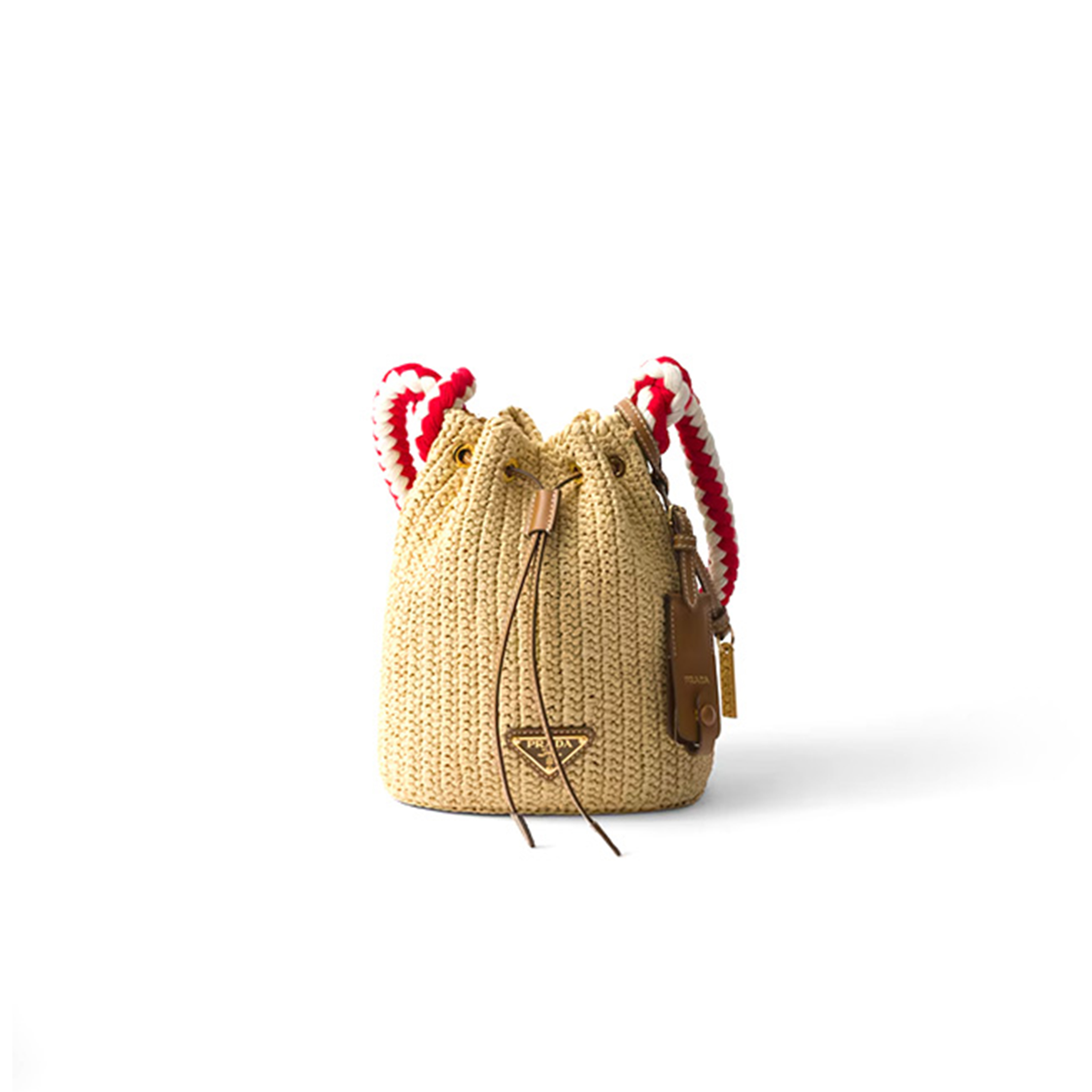 Pra*a crochet mini bucket bag 1be068 (19.5*15.5*10cm)
